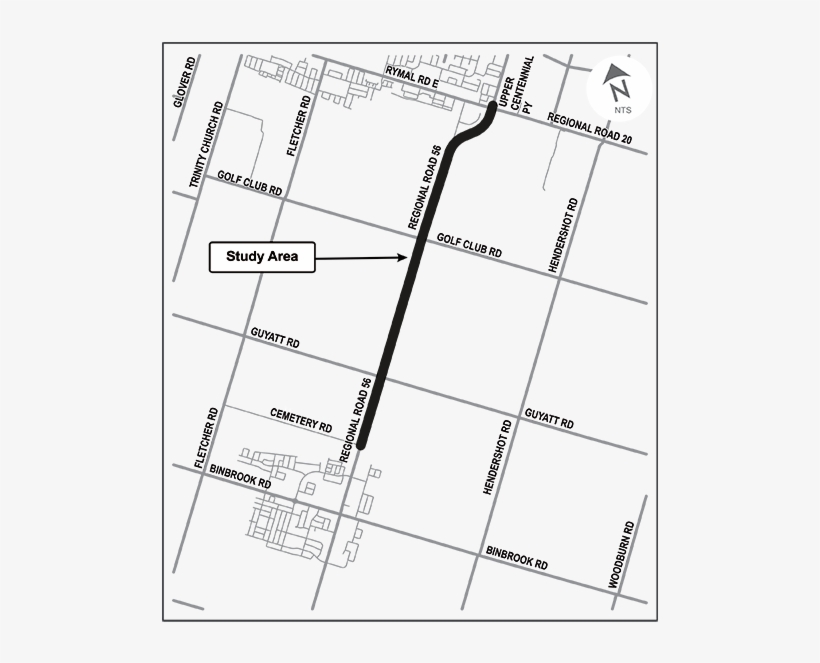 Location Map Of Highway 56 Traffic Study Area - Diagram, transparent png #3531776