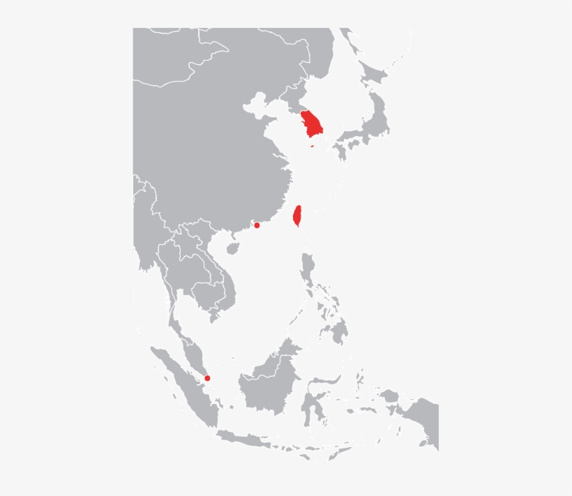 Four Asian Tigers - Four Asian Tigers Map, transparent png #3532001