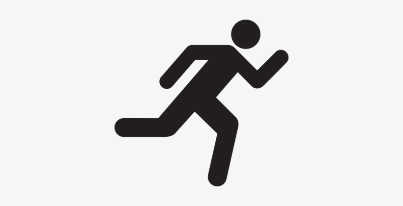 Stick Man Runner Silhouette Figure Running - Running Stick Man, transparent png #3532111