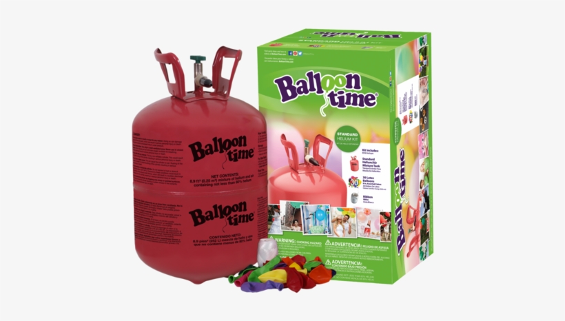 Balloon Time Standard Helium Balloon Kit - Balloon Time Helium Tank, transparent png #3532525