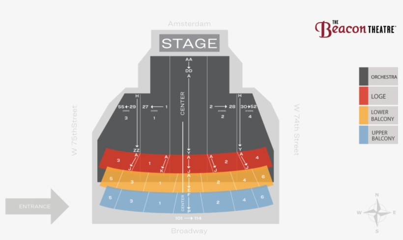Beacon Theatre Seating Chart And Map - Chicago Theater Seat Jj, transparent png #3532769