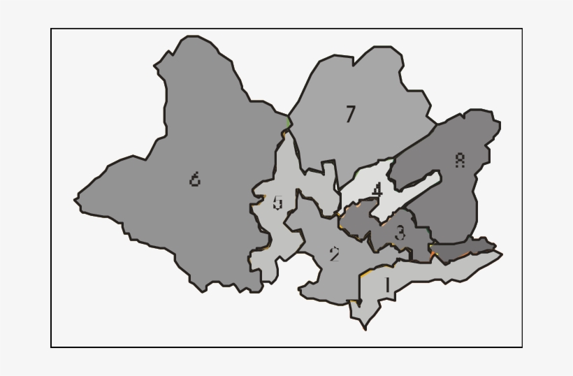 Mapa De Montevideo Dividido En Ocho Zonas Según Índice - Mapa Montevideo Png, transparent png #3532936