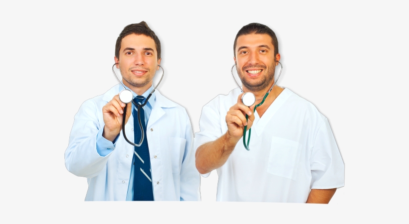 2 Doctors Wearing Stethoscope - 2 Doctors, transparent png #3533130