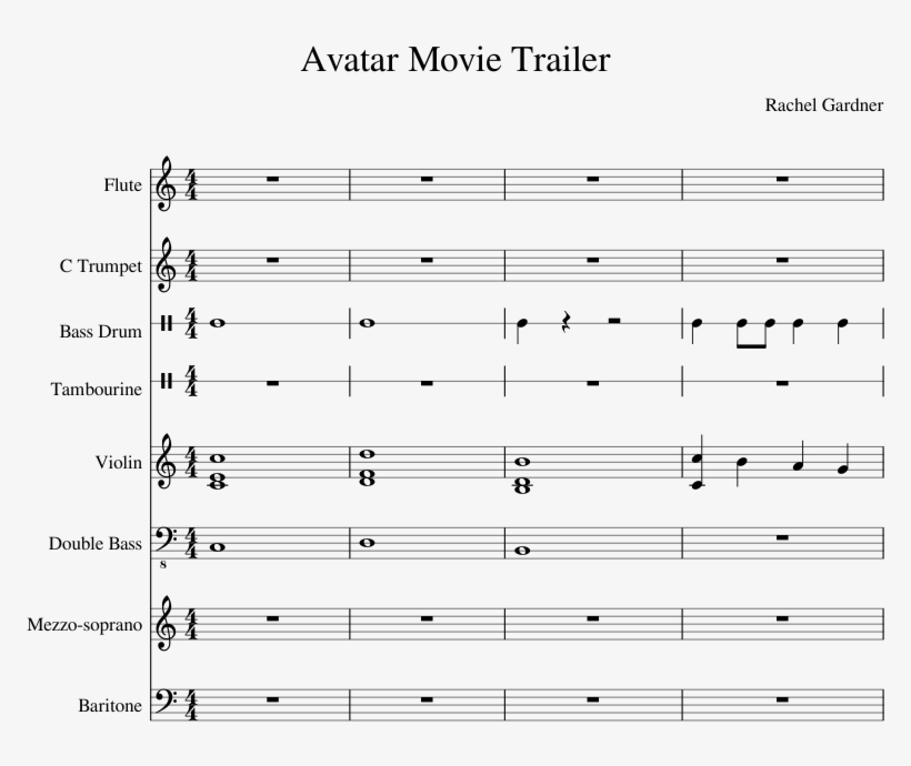 Avatar Movie Trailer Sheet Music Composed By Rachel - Kirby Return To Dreamland Piano Music, transparent png #3534010