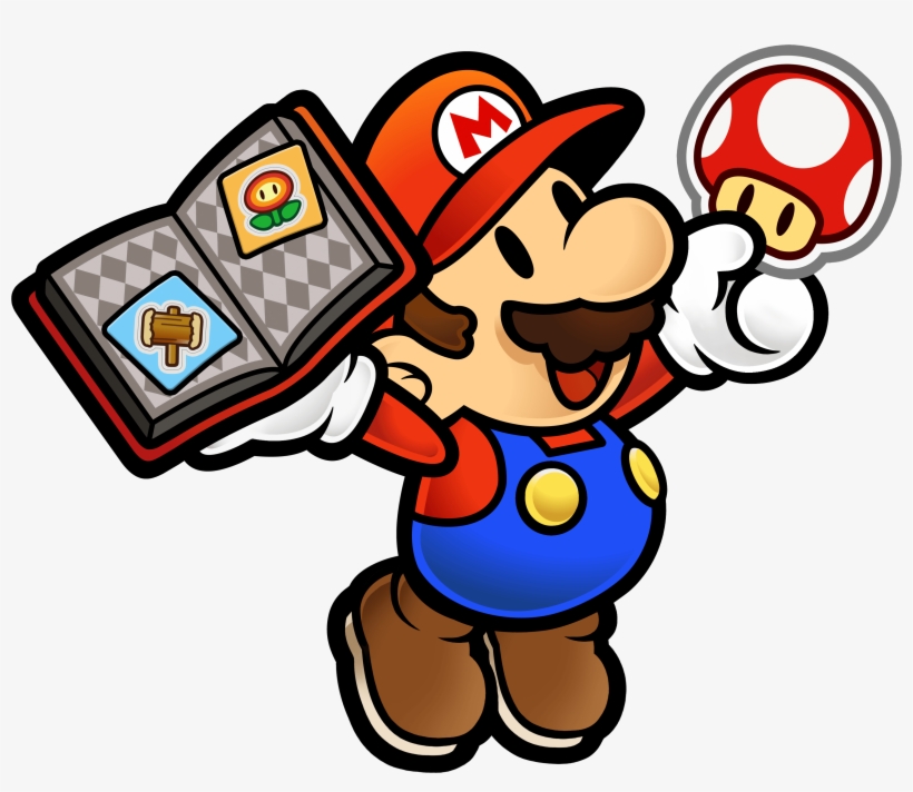 Mario Holding A Book Of Stickers And A Mushroom - War Of The Fat Italians 2018, transparent png #3534973