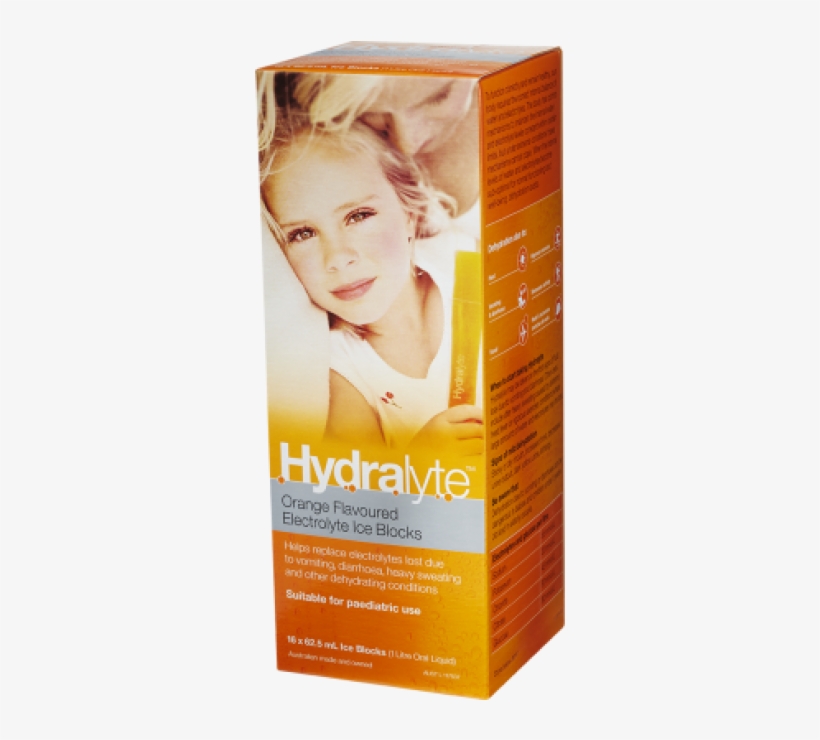 Hydralyte Orange Electrolyte Ice Blocks 16's - Hydralyte Rehydration Orange Flavoured Ice Blocks 16, transparent png #3536153