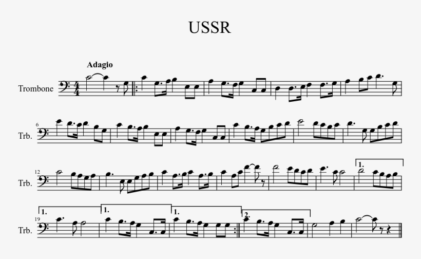 Ussr Sheet Music 1 Of 1 Pages - Partitura Para Clarinete 1 Merlin, transparent png #3536276