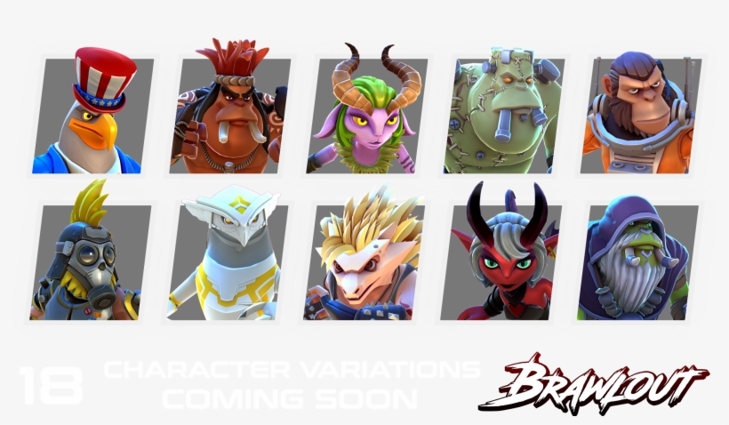 Next Major Update Comes With 18 Character Variations - Brawlout Characters, transparent png #3536925