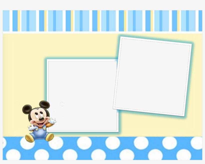 Download Marco Para Foto De Mickey Bebe Png Clipart - Disney Mickey (first Birthday) Beverage Napkin, transparent png #3537446