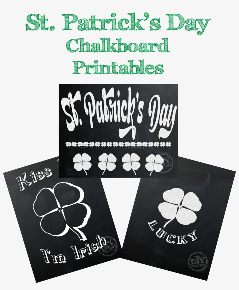 Patrick's Day Chalkboard Printables Plus 22 Other Awesome - St Patrick's Day Themed Chalkboard, transparent png #3538457