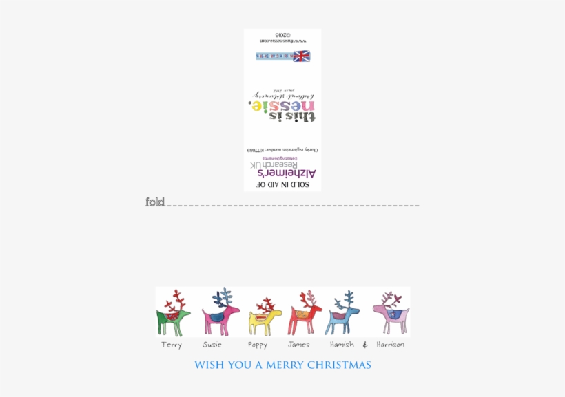 Rainbow Reindeer Six - Reindeer Family Christmas Cards, transparent png #3539547