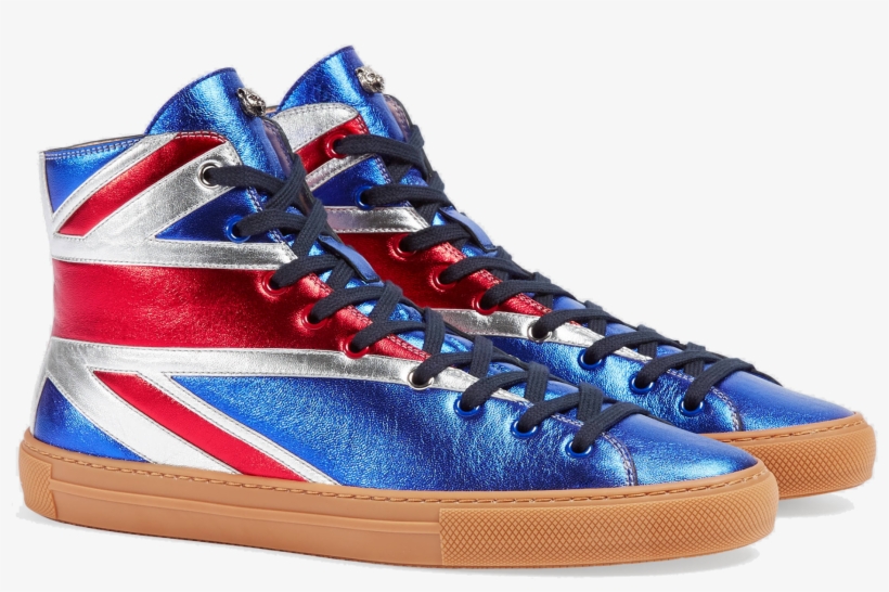 1498482747776 - Gucci Union Jack High-top Sneaker, 7.5 Us, Red, Silver,, transparent png #3539700