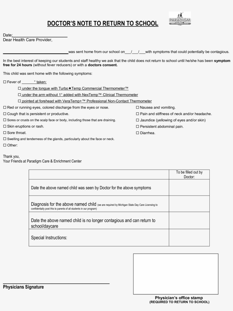 Sample Doctor Note Main Image - Urgent Care Doctor Note Pdf, transparent png #3540093