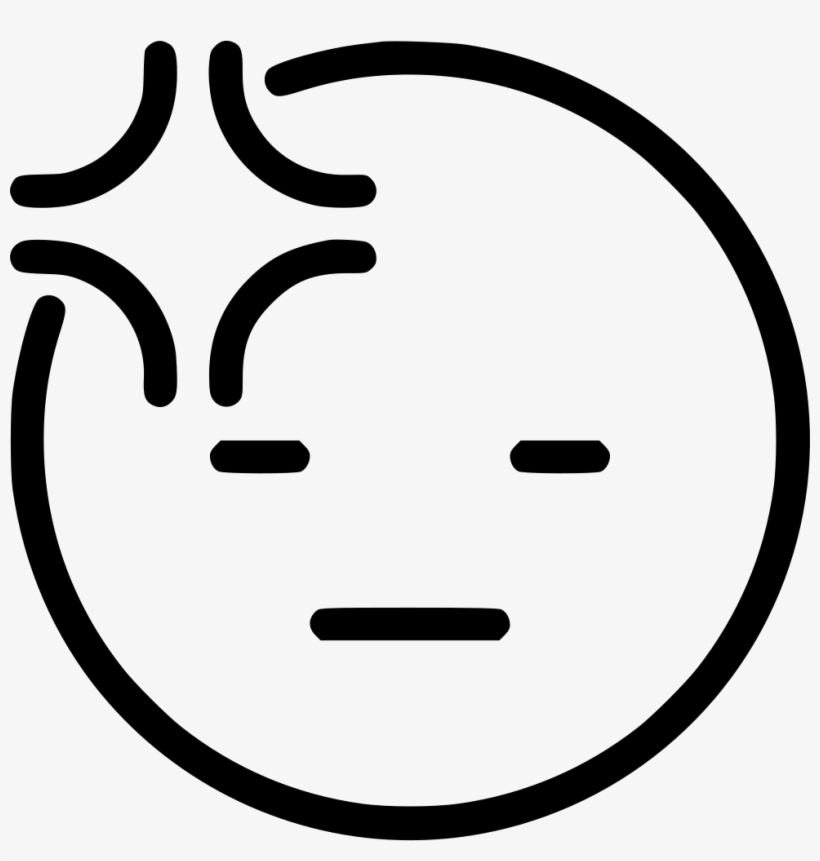 Headache Comments - Angry Face Clipart Black And White, transparent png #3542236