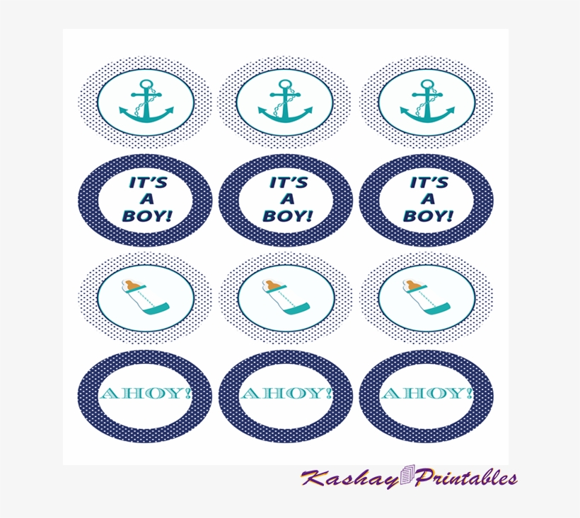 Nautical Baby Shower Party Circles - Baby Shower, transparent png #3542239