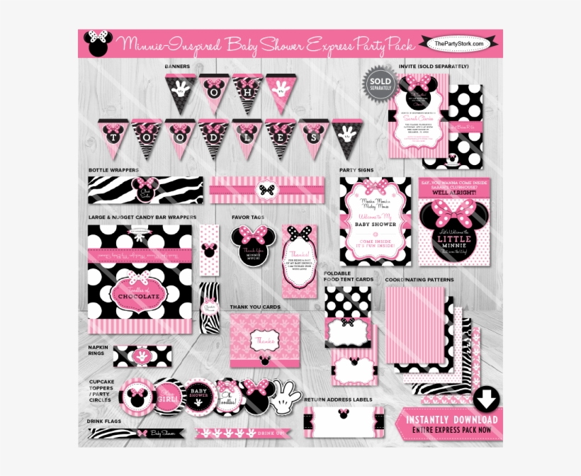 Download Minnie Mouse Baby Shower Decorations Clipart - Minnie Mouse Baby Shower Decorations For A Girl, transparent png #3542346