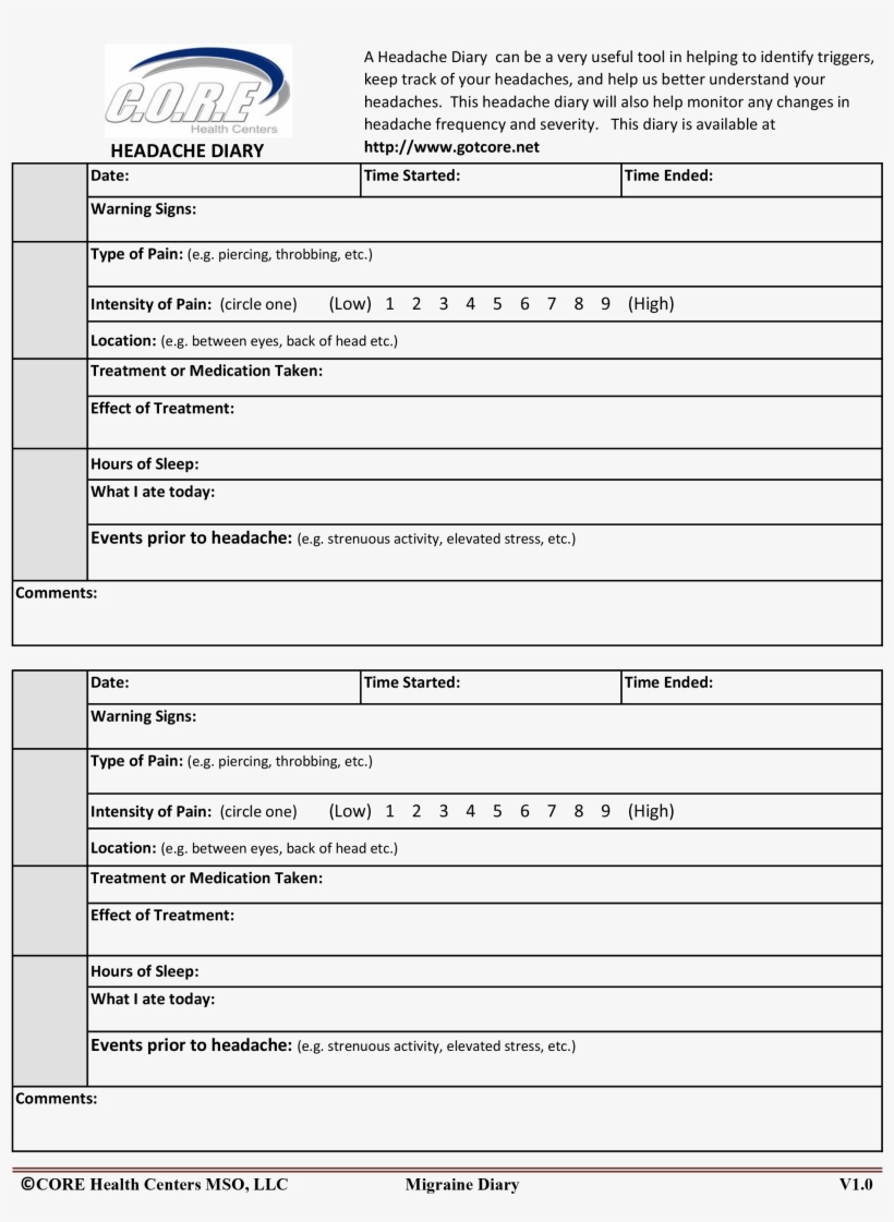 A Daily Migraine Diary Is A Great Asset To Use It Can - Diary, transparent png #3542455