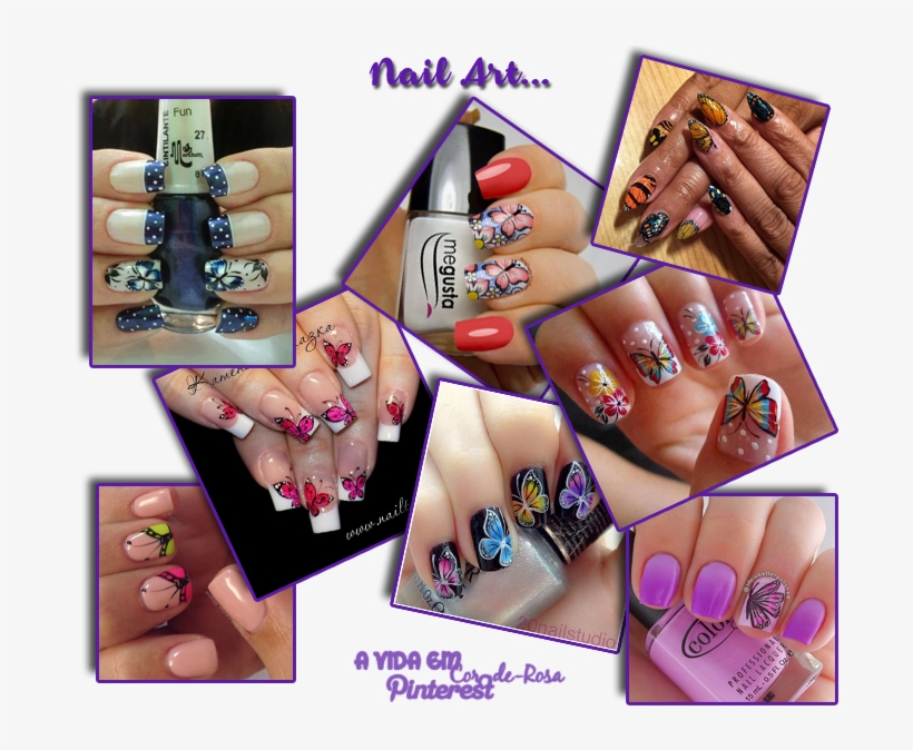 Borboletas-7 - Adesivos De Unhas Pintura De Flores Vermelho P46, transparent png #3543009