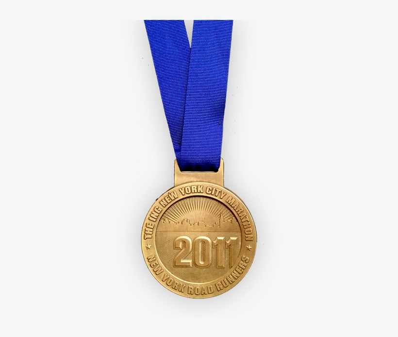2011 New York City Marathon Finisher Medal - Gold Medal, transparent png #3543556
