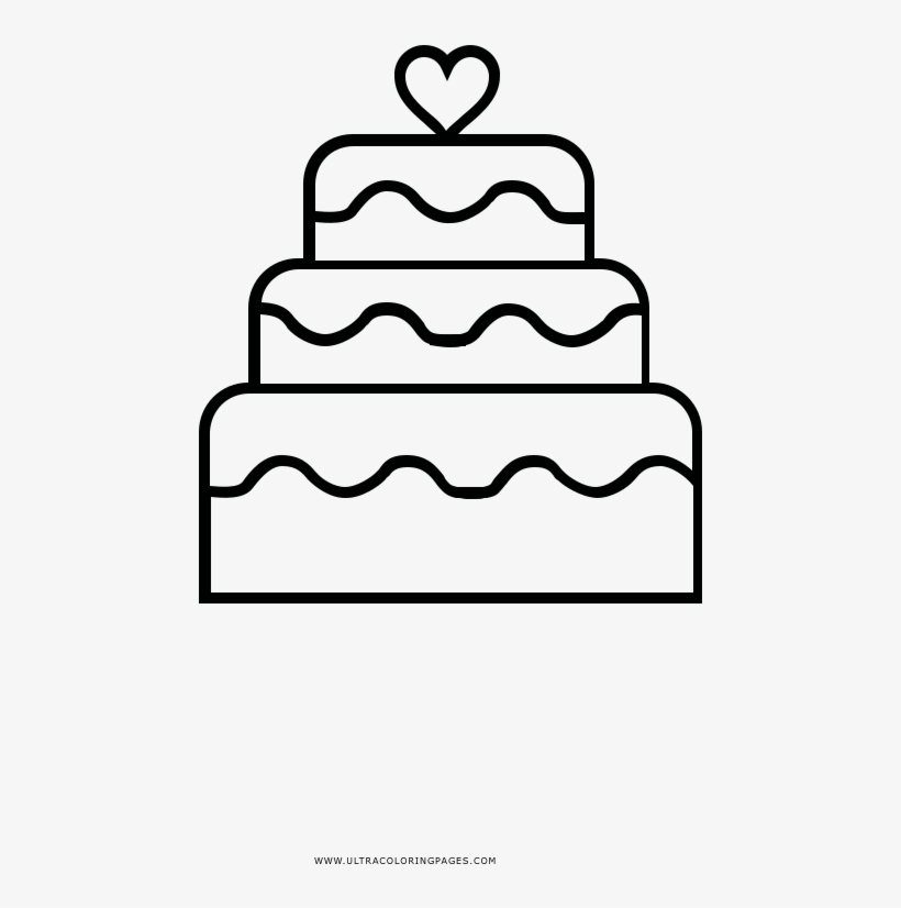 Wedding Cake Coloring Page - Wedding Cake Drawing Png, transparent png #3543629