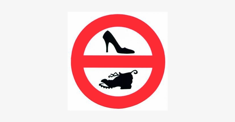 Pegatina Trem Seguridad Zapatos Usar Señalizacion Prohibido - Prohibido Entrar Con Zapatos, transparent png #3544681