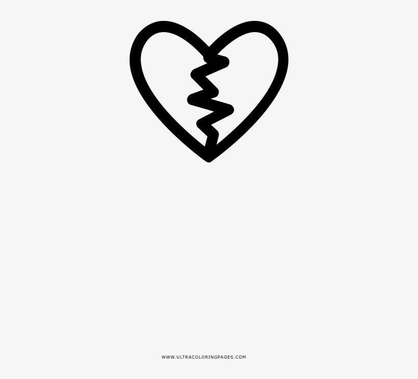 Corazón-roto Página Para Colorear - Heart, transparent png #3545005