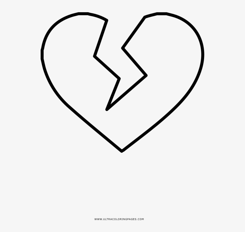 Corazón-roto Página Para Colorear - Heart, transparent png #3545073