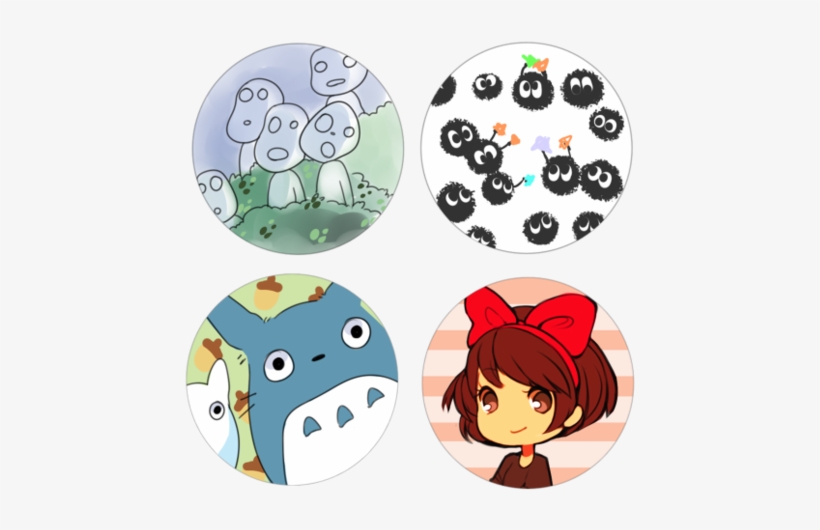 5in Buttons From Studio Ghibli Featuring Kiki, Totoro, - Cartoon, transparent png #3545194