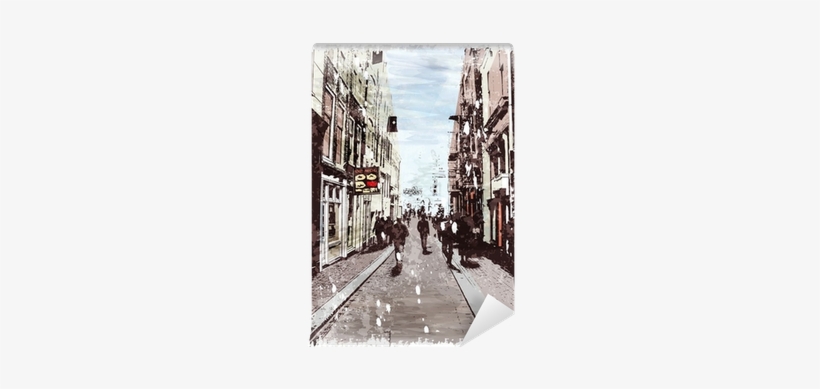 Illustration Of City Street - Watercolor Painting, transparent png #3545221