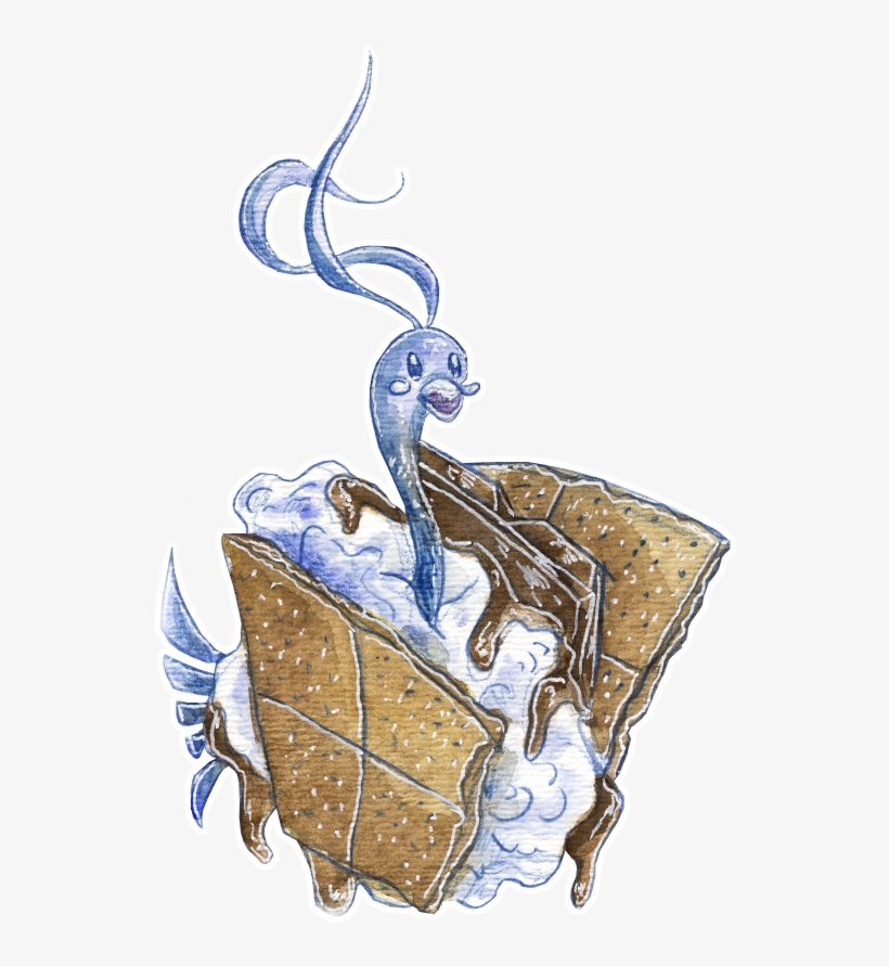 Altaria Marshmallow S'mores Vinyl Sticker - Cartoon, transparent png #3545578