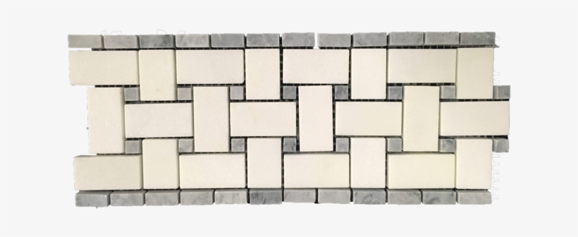 White Thassos Basketweave Border With 3/8" Pacific - Thasos, transparent png #3545626