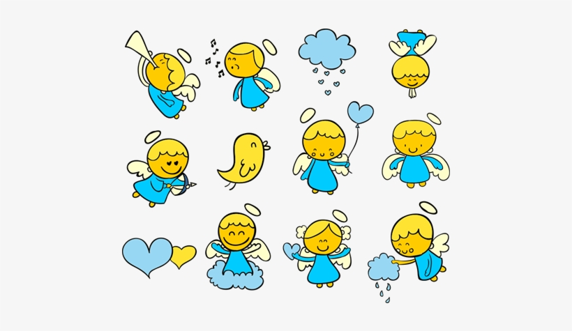 Vinilo Decorativo Infantil Kit De Angelitos Y Pájaros - Vinilos De Angelitos, transparent png #3547092