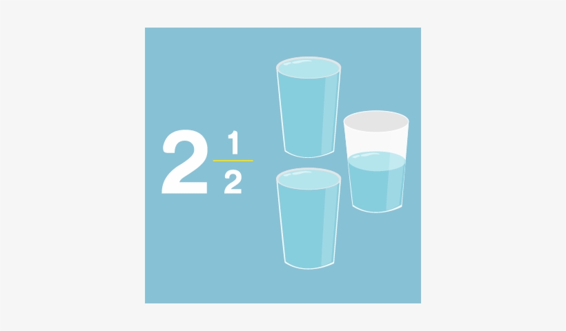 Dos Y Medio Vasos De Agua - Dos Y Medio En Numero, transparent png #3548774