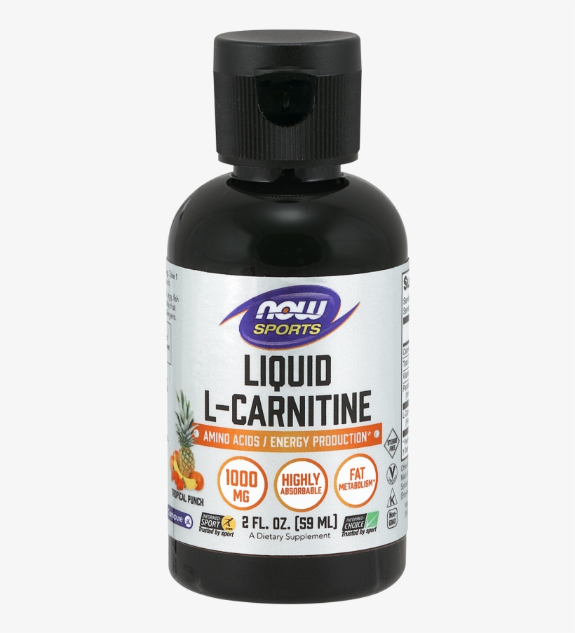 L-carnitine Liquid 1000 Mg, Tropical Punch - Now Sports, transparent png #3549953