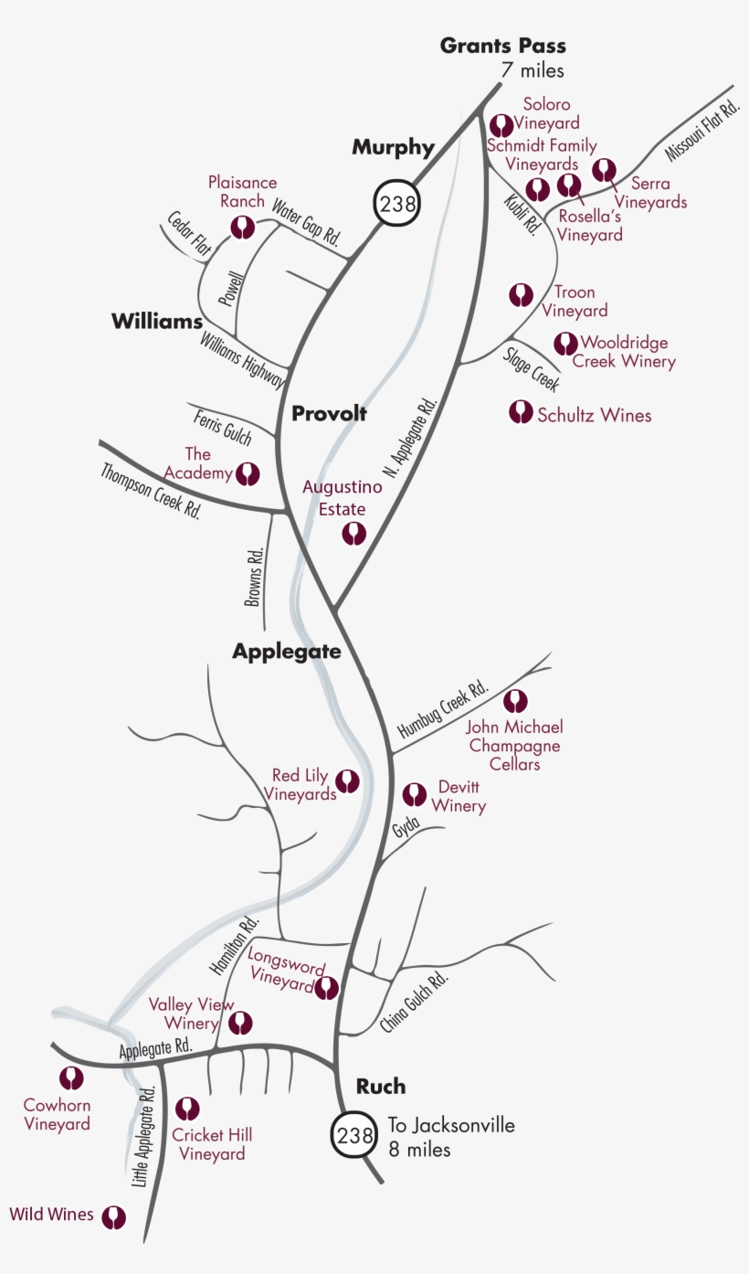 Click Here To Download A Pdf Of Our Map - Applegate Valley Wineries Map, transparent png #3550081