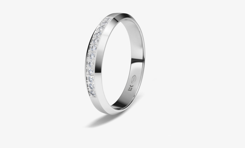 Anillo De Compromiso De Oro Blanco 18k Forma Trapecio - Wedding Ring, transparent png #3550484
