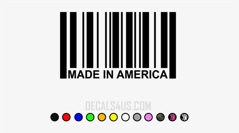 Made In America Bar Code Vinyl Decal - Decal, transparent png #3551007