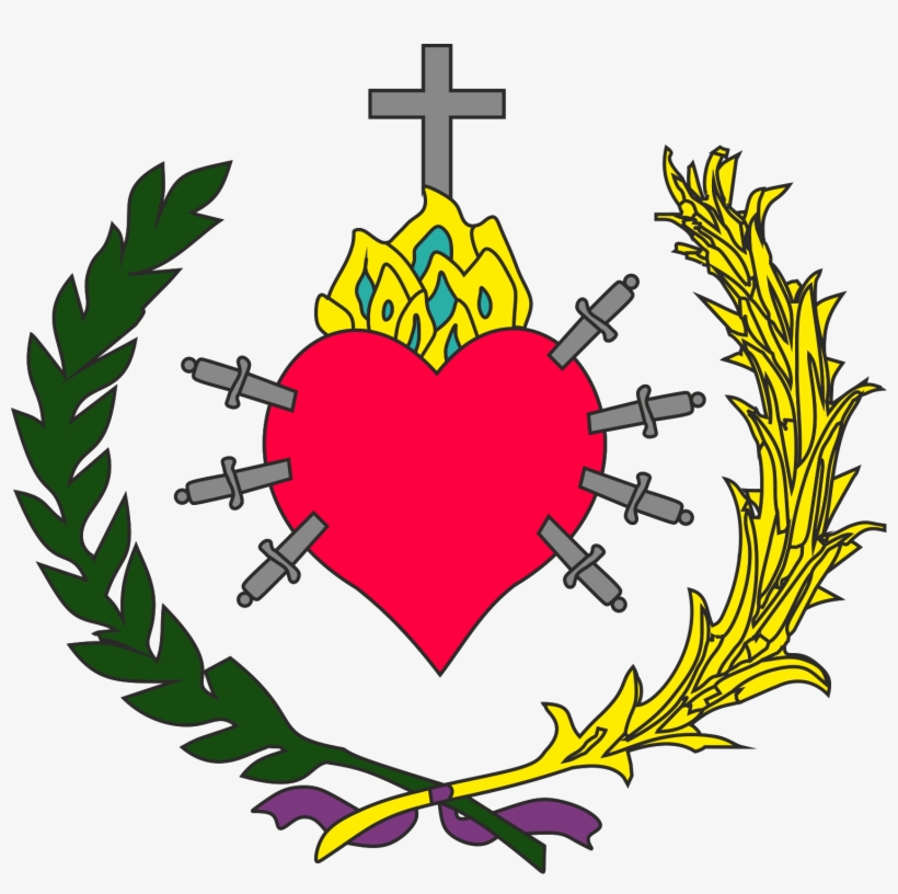 El Escudo De La Hermandad Representa El Símbolo Tradicional - Corazon De Maria Con 7 Espadas, transparent png #3551505