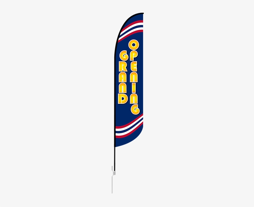 13ft Grand Opening Stock Blade Flag With Ground Stake - Crest, transparent png #3551971