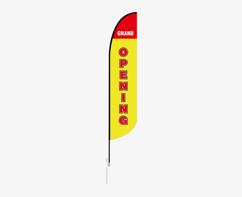 11ft Grand Opening Stock Blade Flag With Ground Stake - Banner, transparent png #3552567