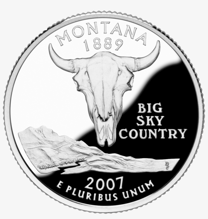 Montana Quarter, Reverse Side, 2007 - Montana State Quarter, transparent png #3553500