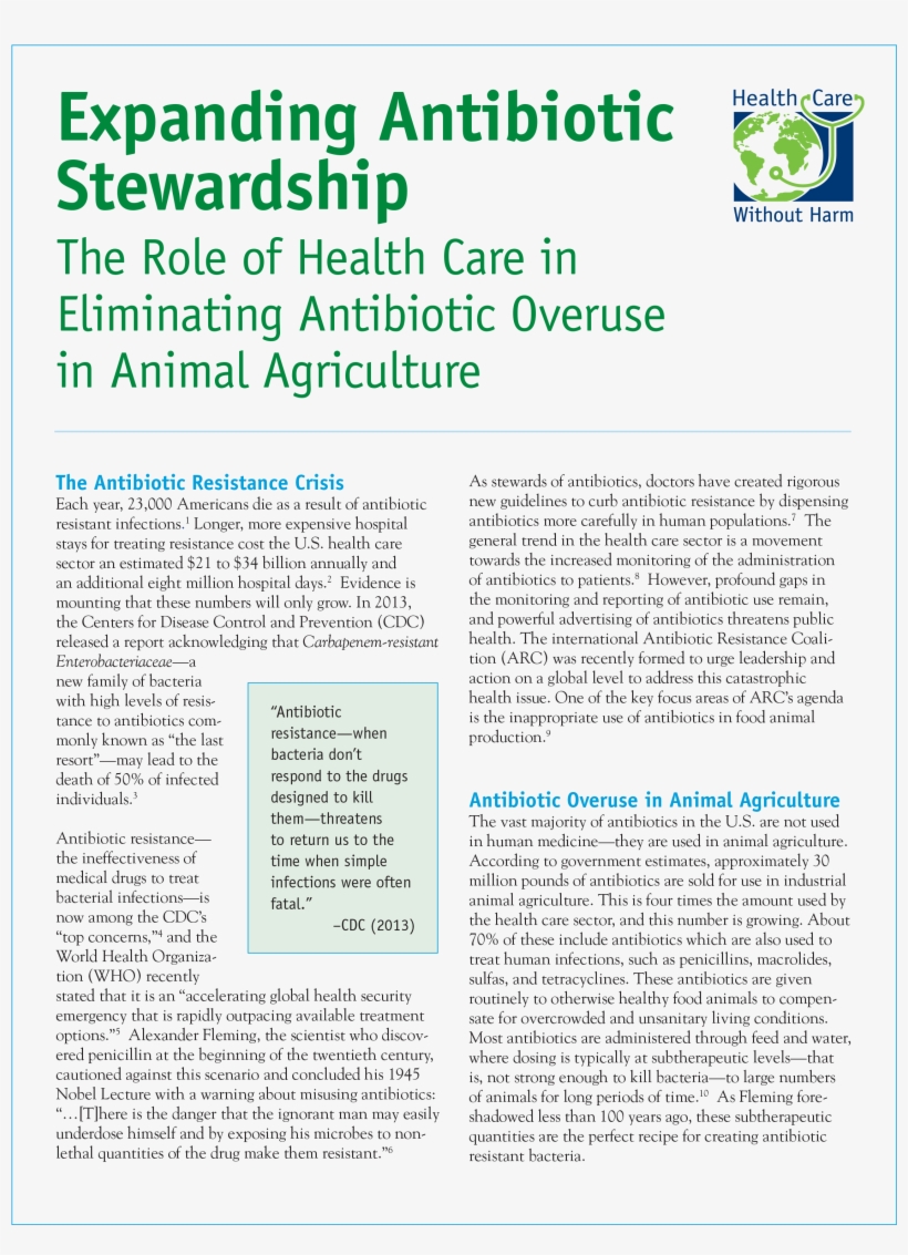 Antibiotics In Animal Agriculture Healthcare Without Harm Free