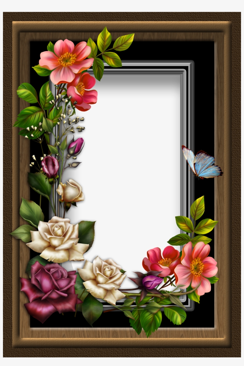 Marcos Para Fotos Con Paisaje Marcos Para Fotos Con - Valentine's Day Card With Heart And Roses - My Sweet, transparent png #3554418