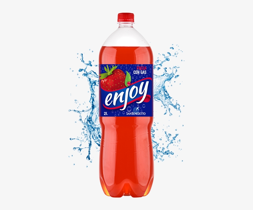 Enjoy Con Gas Refresco De Fresa Con Gas, Envase De - Water Splash, transparent png #3555253