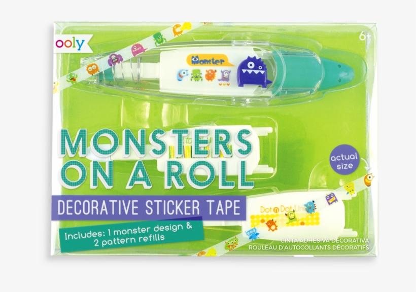 On A Roll Decorative Sticker Tape - Monsters On A Roll Deco Tape Refills, transparent png #3555297