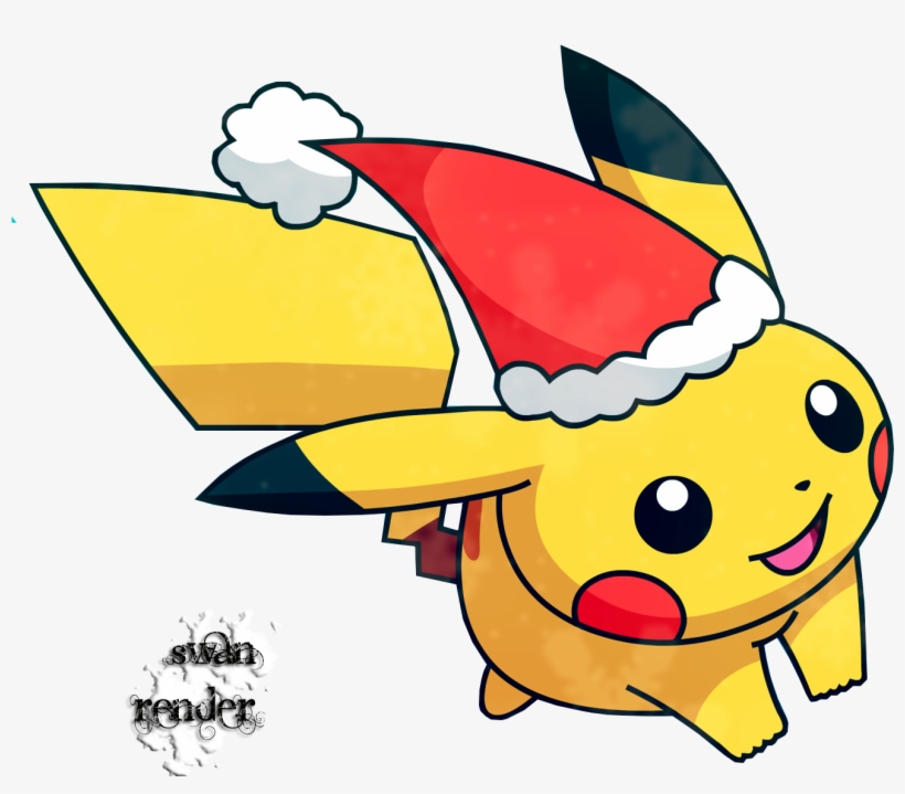 Pikachu With Santa Hat, transparent png #3556480