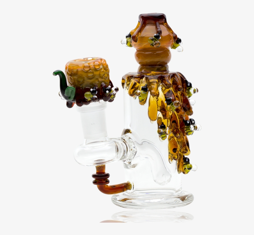 Mini Dab Rig W/ Beehive Theme - Empire Glassworks Mini Recycler, transparent png #3556770