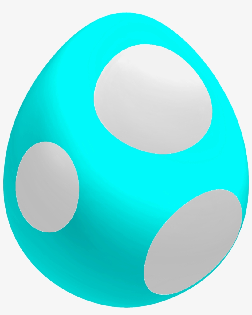 Aqua Baby Yoshi Egg - Light Blue Yoshi Egg - Free Transparent PNG