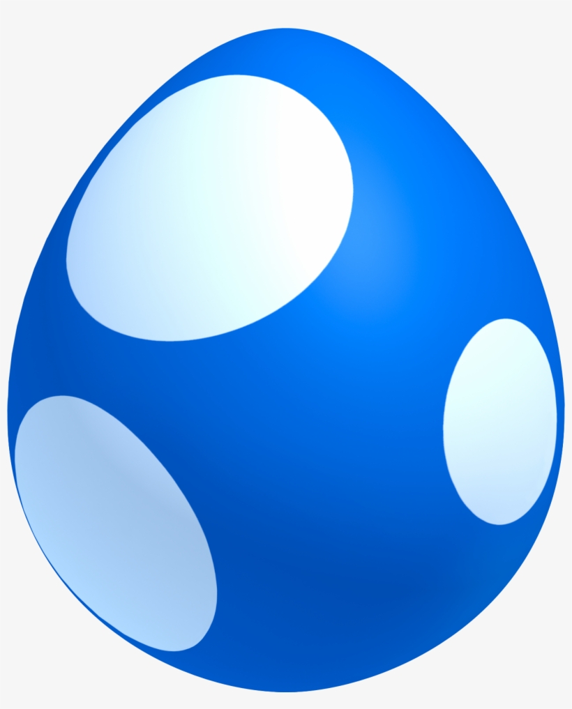 New Super Mario Bros - Mario Blue Yoshi Egg, transparent png #3558380