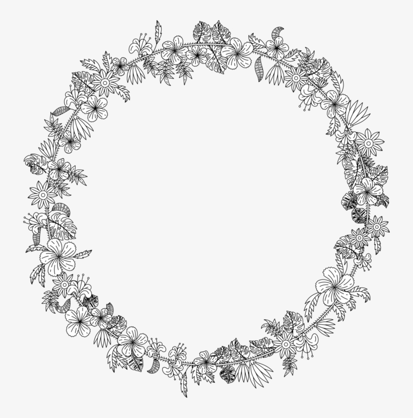 Line Art Wreath Art Nouveau Ornament - Circle, transparent png #3559656
